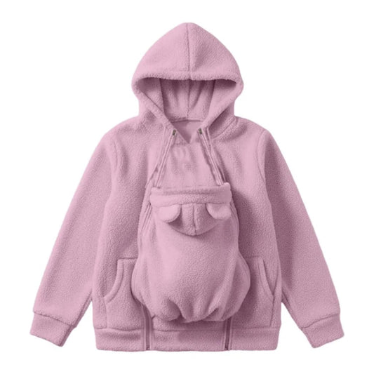 Cozy Carry baby carrying fleece hoodie in pink