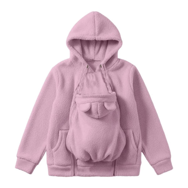 Cozy Carry baby carrying fleece hoodie in pink